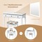 2-in-1 Vanity Table and Writing Desk with Mirror Storage and Stool Space Saving Design